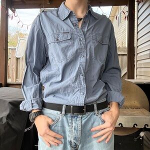 Ecko Unlimited Light Blue Snap Button Down Shirt